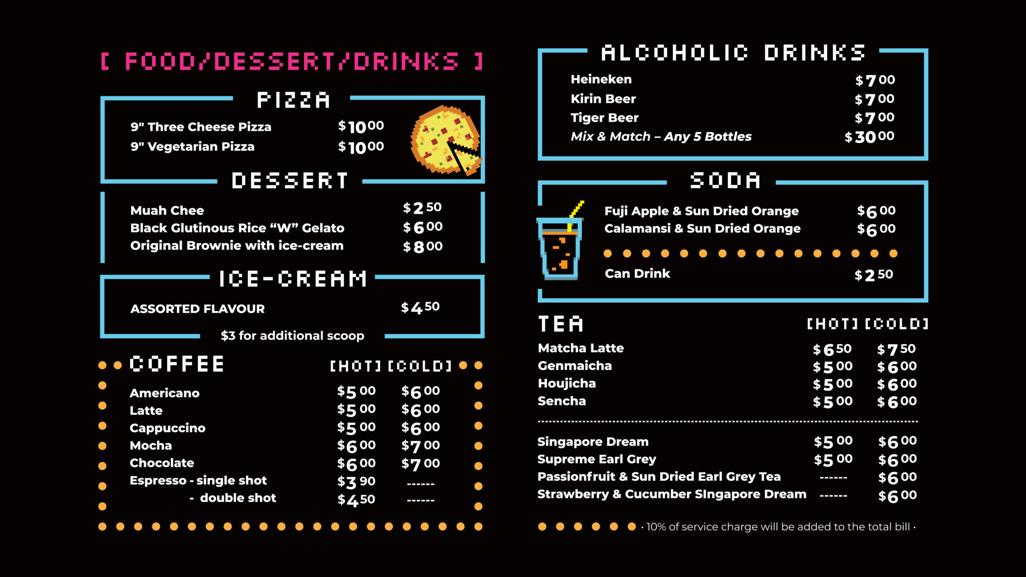F&B Menu – GameOver Gaming & Cafe